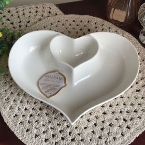 Brandani WHITE Heart-Shaped Serving Appetizer Dish